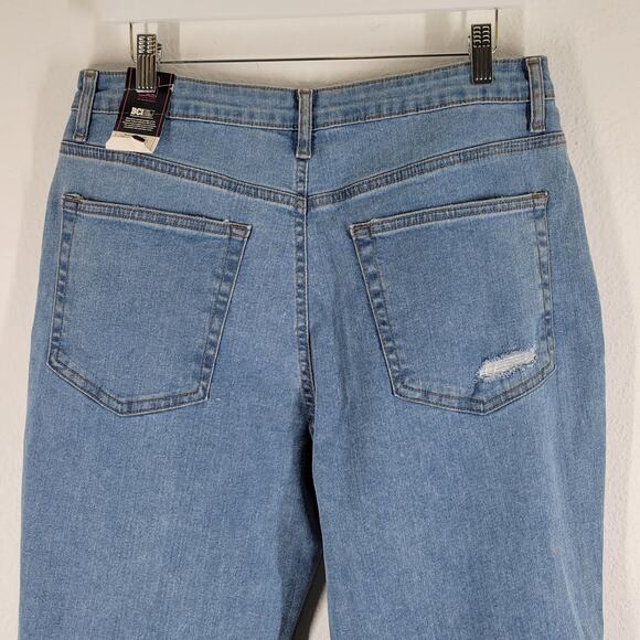 NWT No Boundaries Super High Rise Straight Jeans Size13 32x27 Buttonfly Distress - Picture 5 of 14